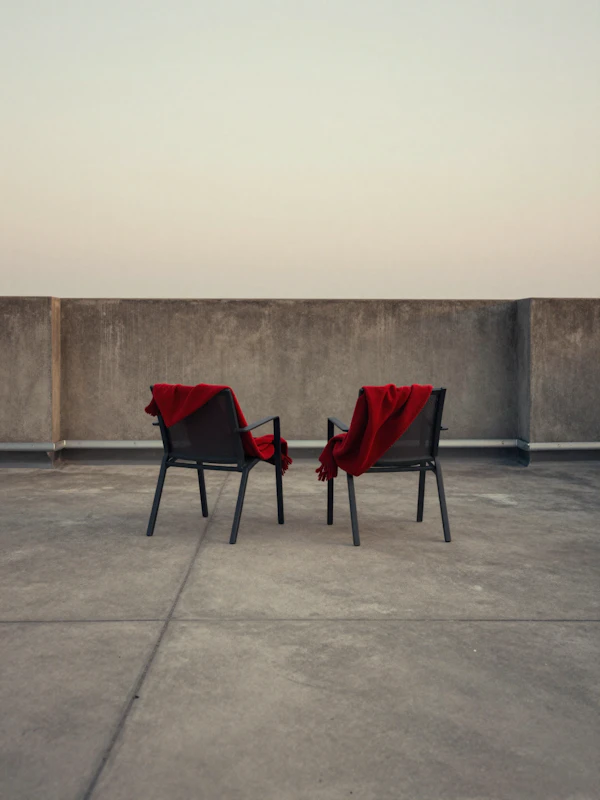 Chairs with Red Blankets