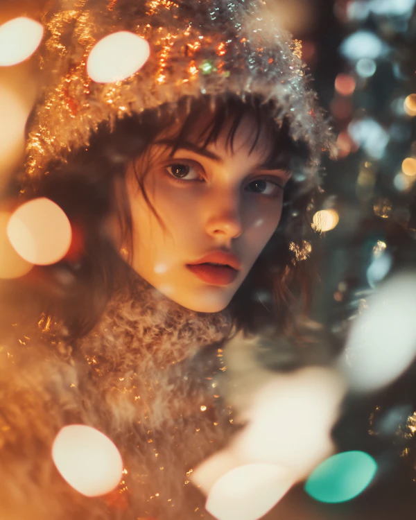 Serene Woman in Festive Attire
