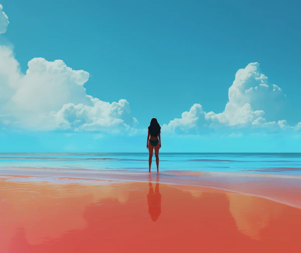 Solitude in Surreal Landscape