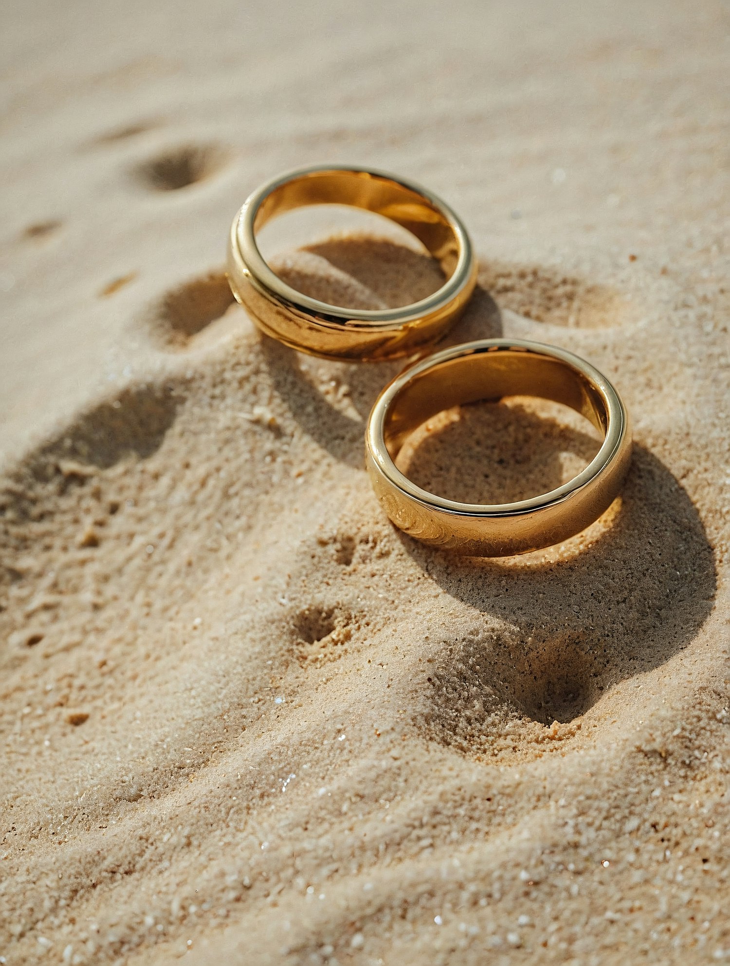 Gold Rings on Sand