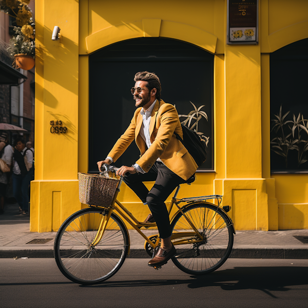 Urban Chic Cyclist in Mustard Yellow