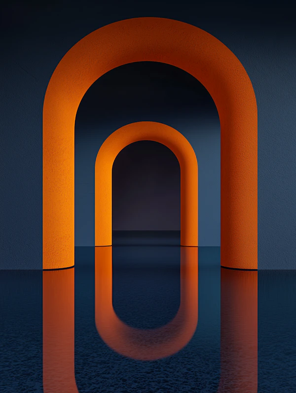 Surreal Orange Arches