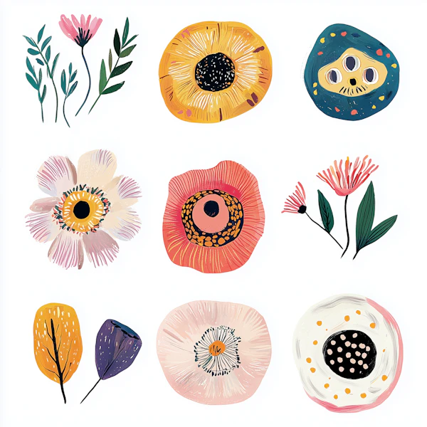 Floral Grid Art