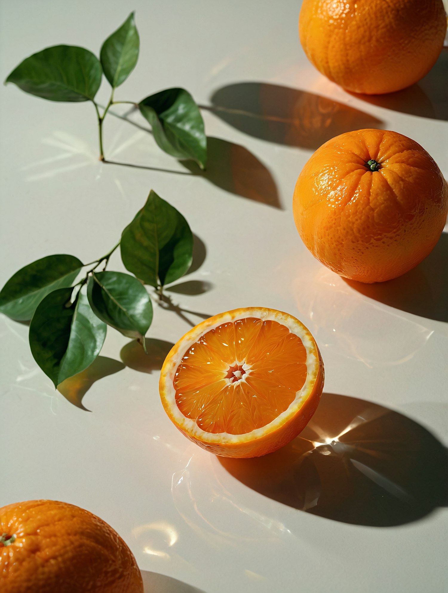 Vibrant Oranges and Leaves