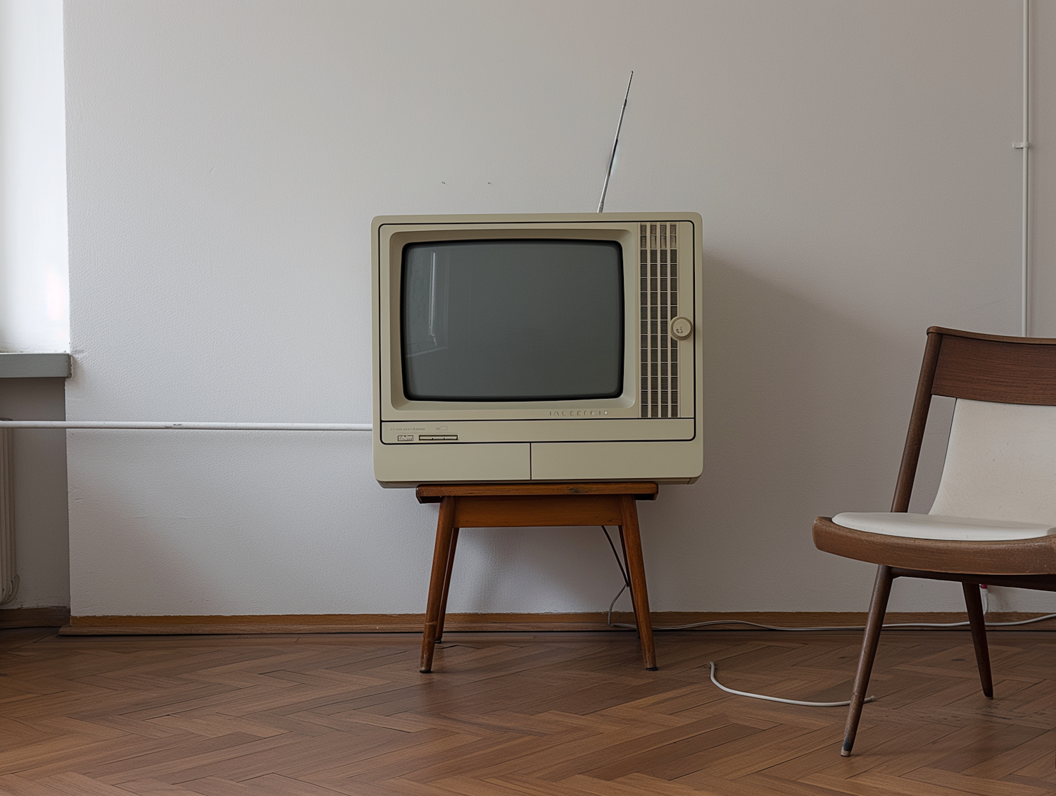 Vintage Television in Retro Room