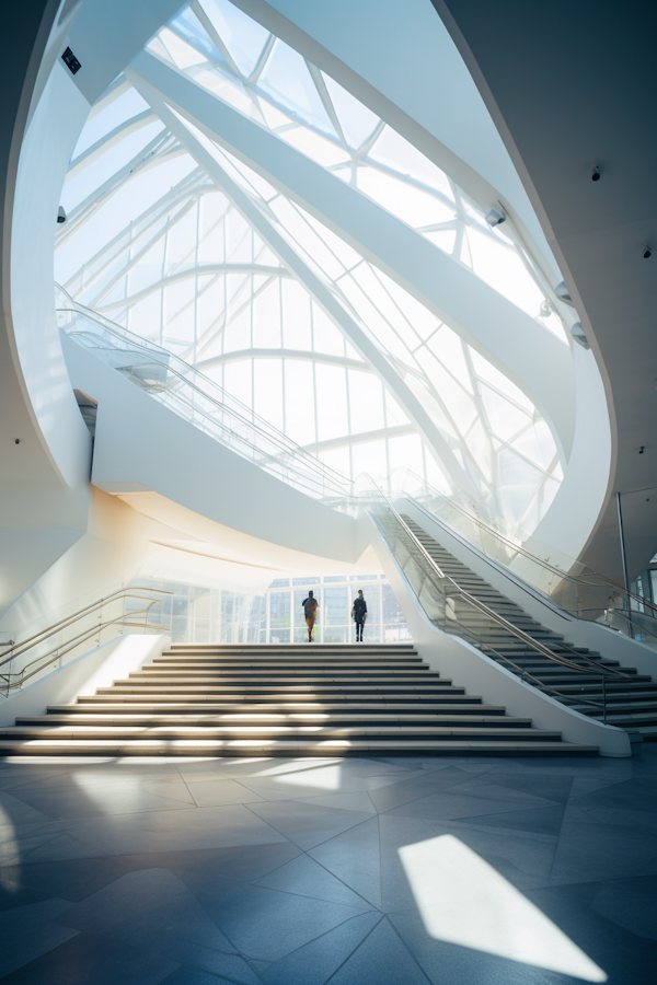 Futuristic Elegance: An Architectural Symphony in White and Blue