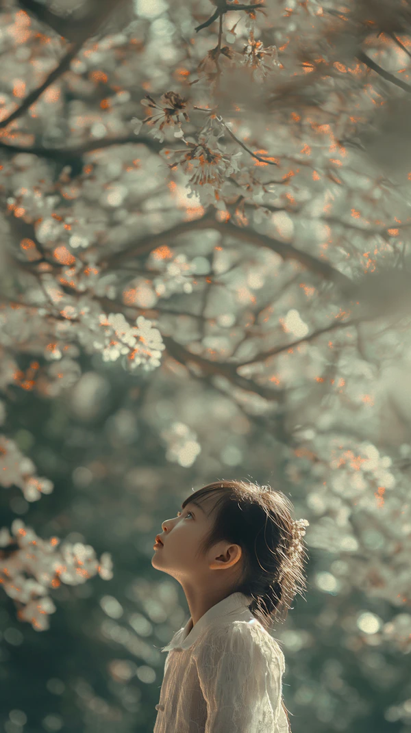 Contemplation under Cherry Blossoms
