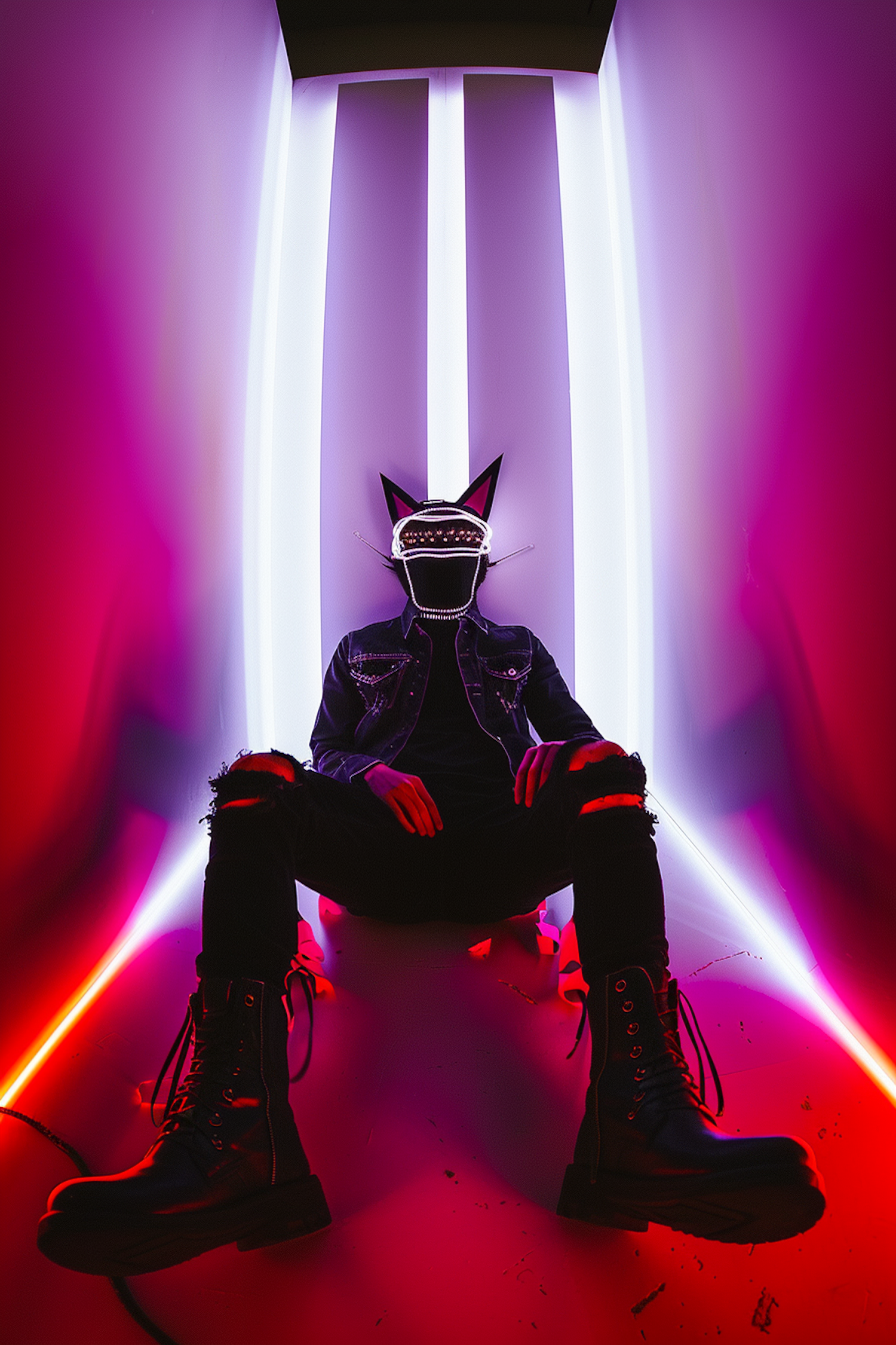 Futuristic Neon Mask Fashion