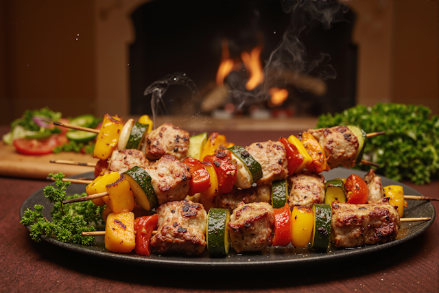 Grilled Skewers with Vegetables