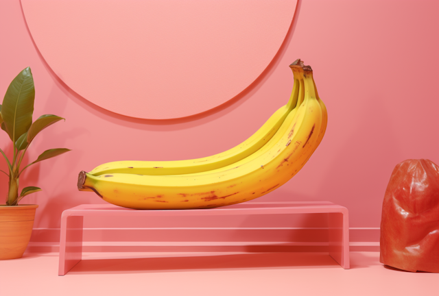 Surreal Pink Serenade with Banana