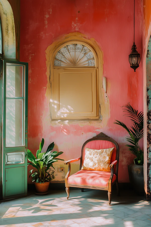 Vibrant Interior Scene with Armchair