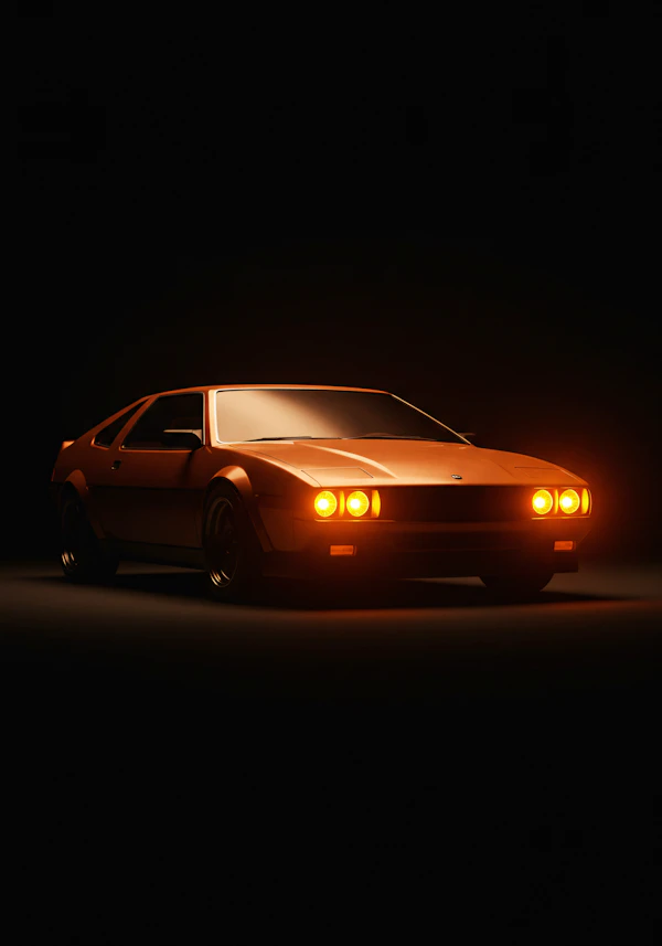 Vintage Orange Sports Car
