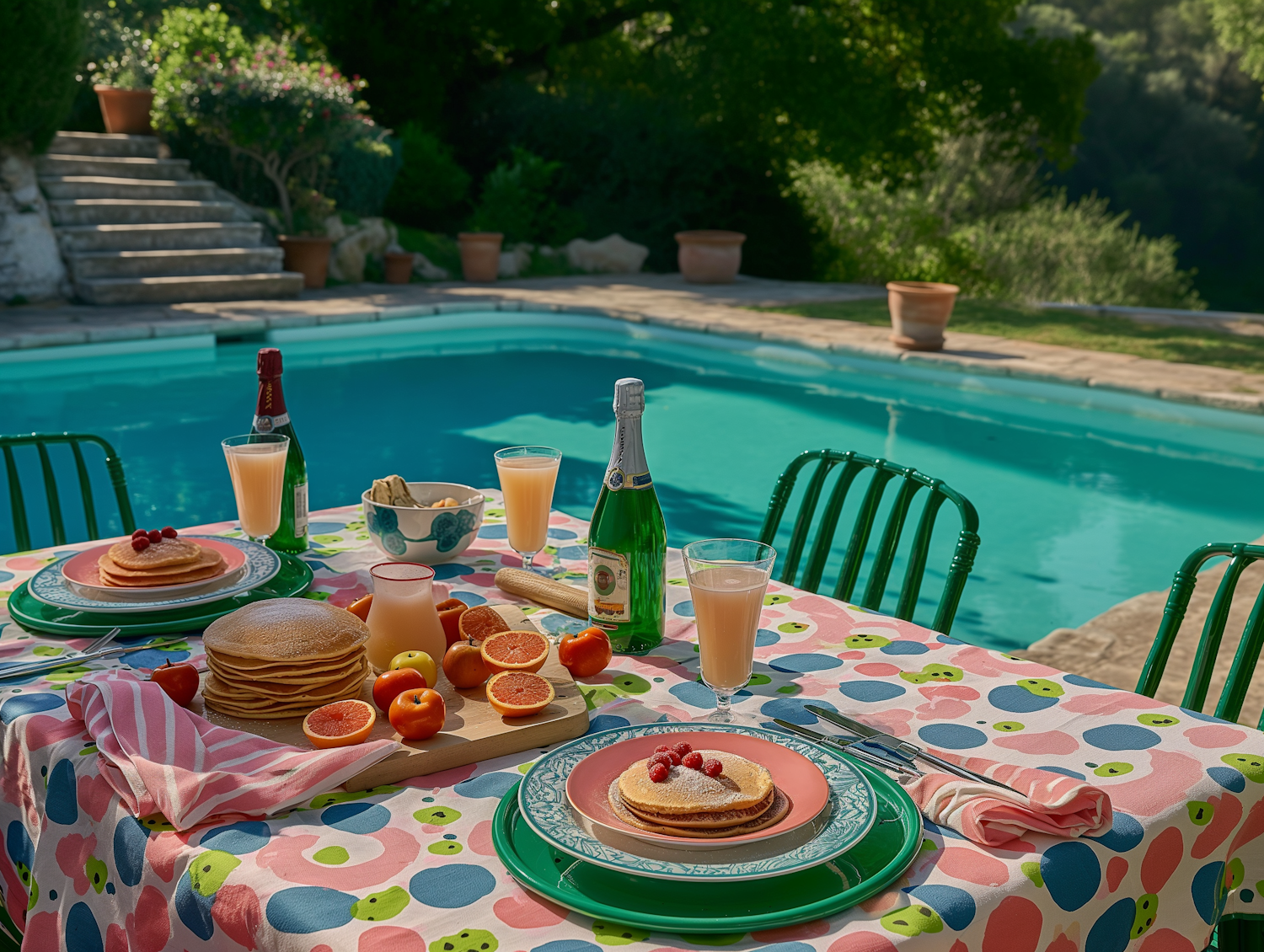 Luxurious Outdoor Breakfast by the Pool