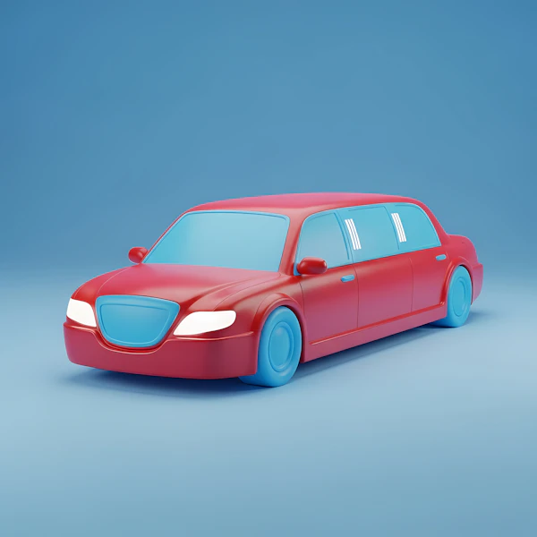 Stylized Red Limousine