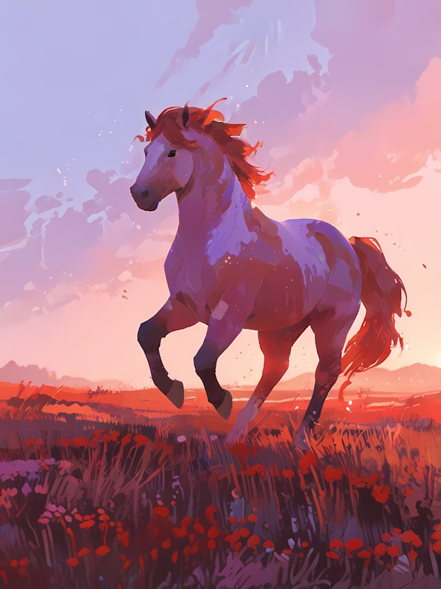 Galloping Horse Sunset