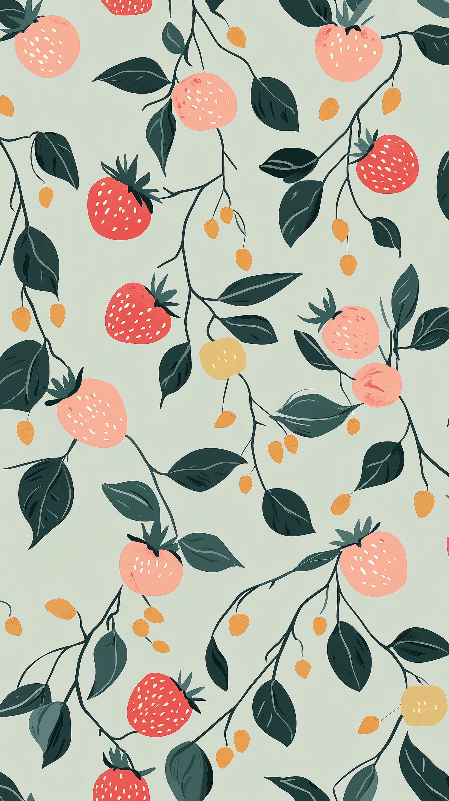 Strawberry and Leaf Pattern