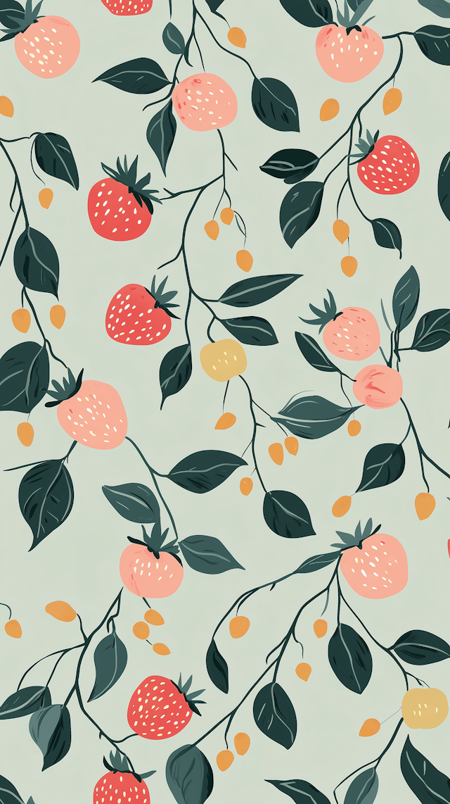 Strawberry and Leaf Pattern