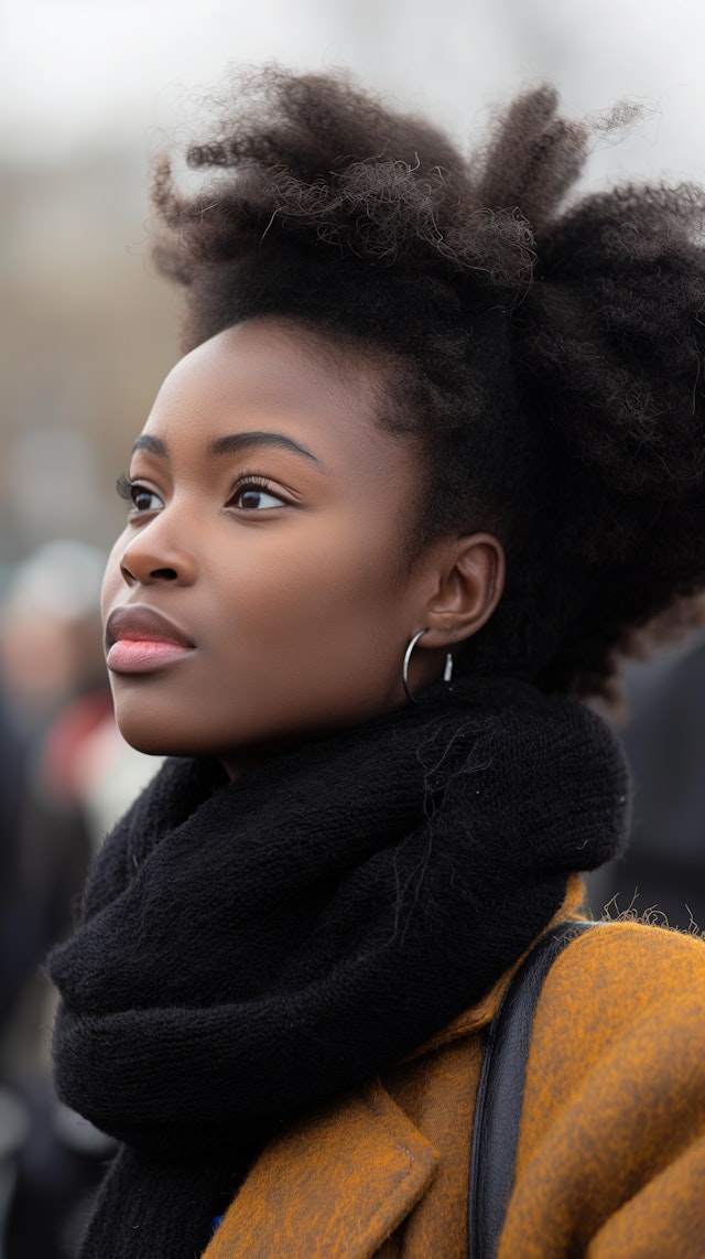 Serene Woman with Afro