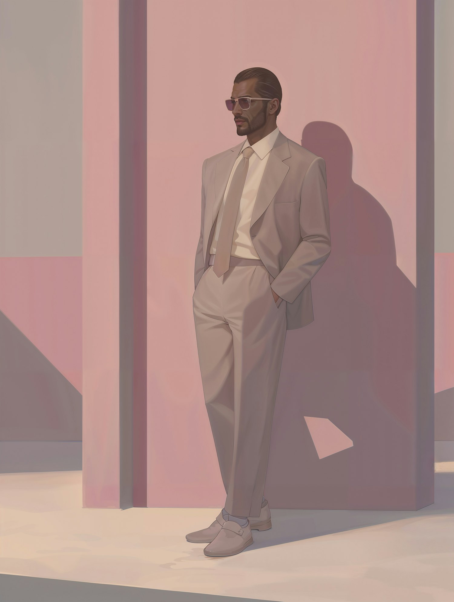 Elegant Man in Light Suit