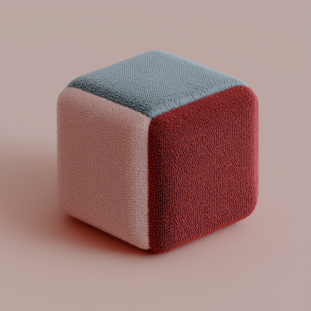 Textured Colorful Cube