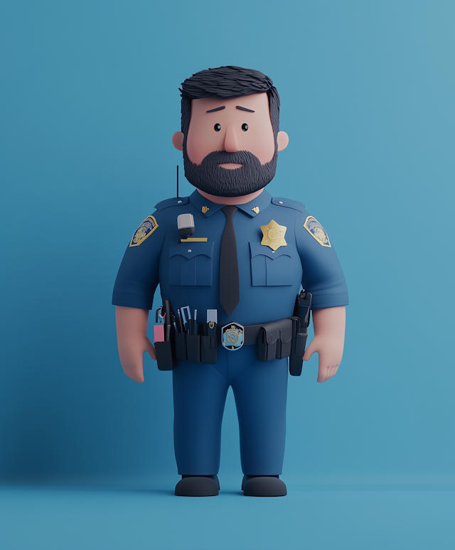 Friendly Police Officer Illustration