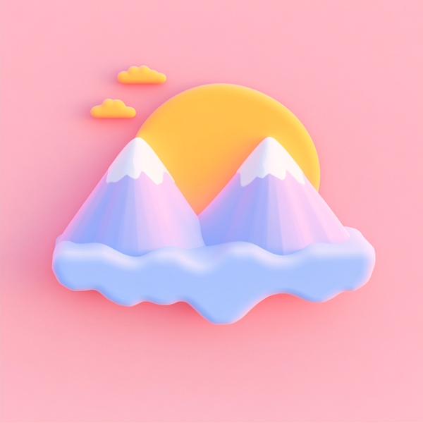 Dreamlike Mountain Illustration