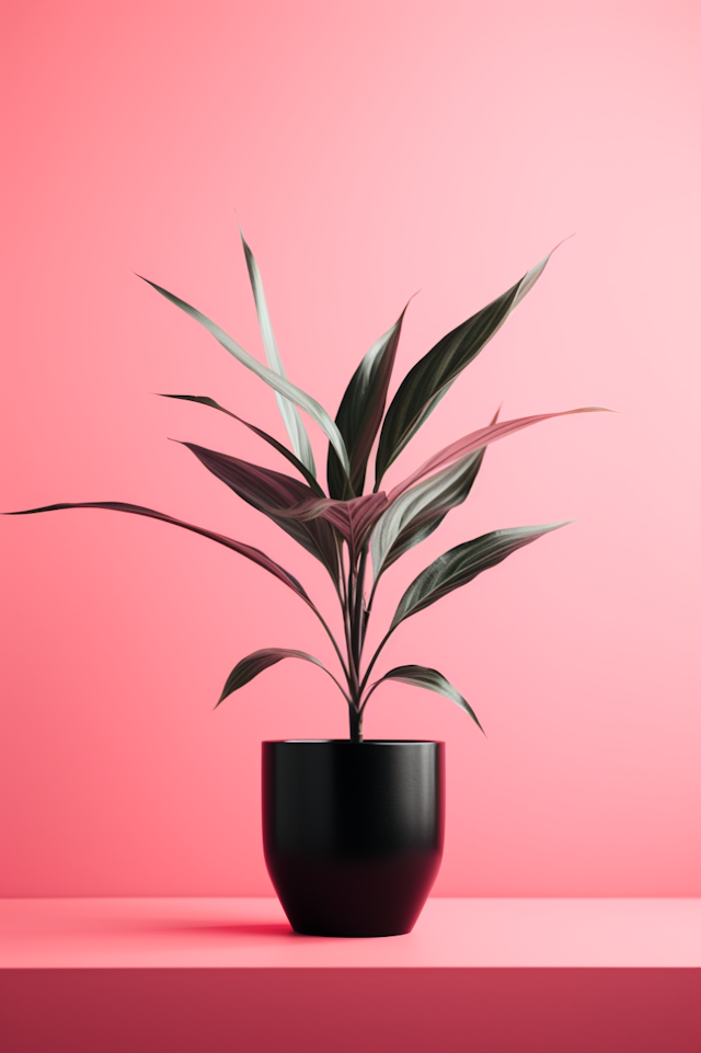 Modern Dracaena in Monochrome Pink