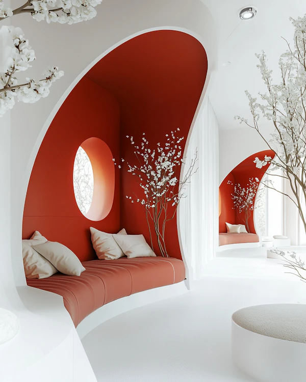 Modern Red Alcove Design