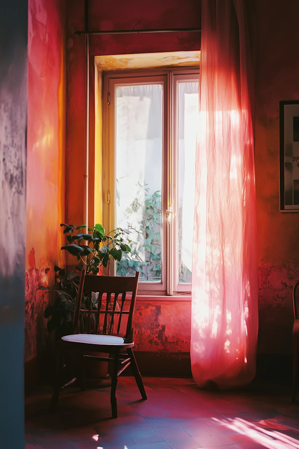 Cozy Interior Scene with Wooden Chair