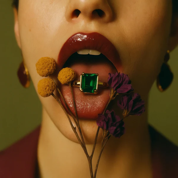 Glossy Lips and Flowers