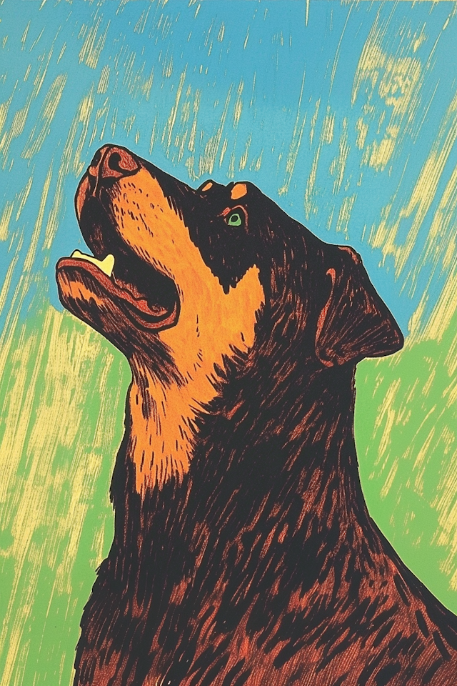 Stylized Rottweiler Art