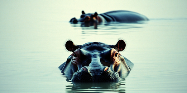 Hippopotamuses in Water