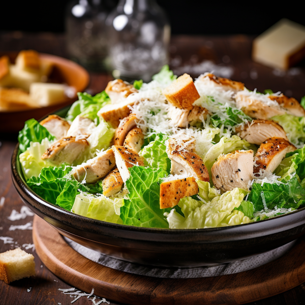 Freshly Prepared Grilled Chicken Caesar Salad