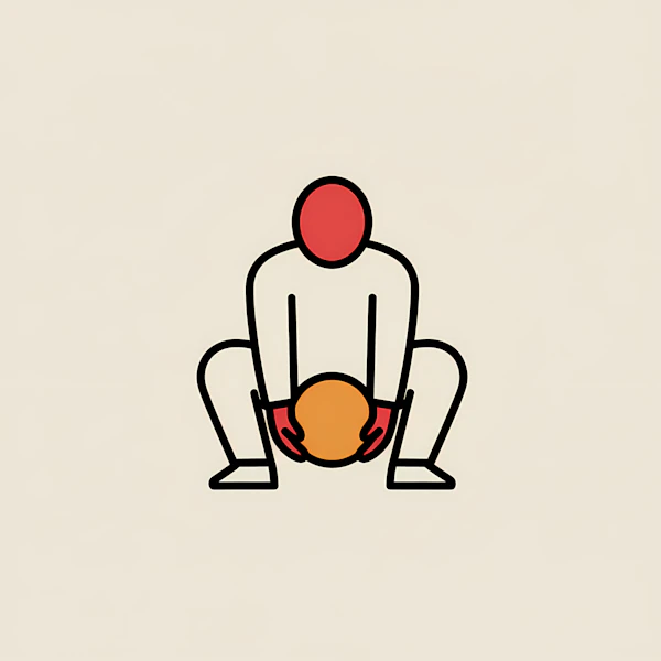 Minimalist Squatting Figure