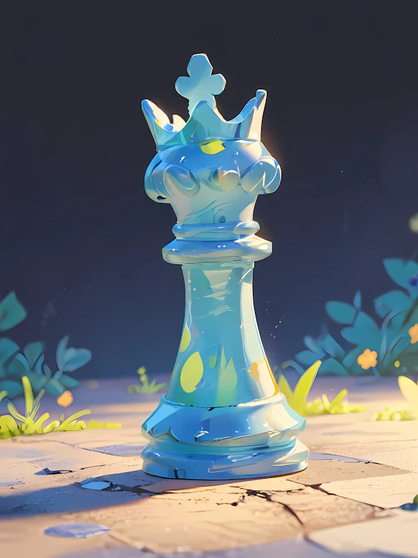 Luminous Glass Chess Queen