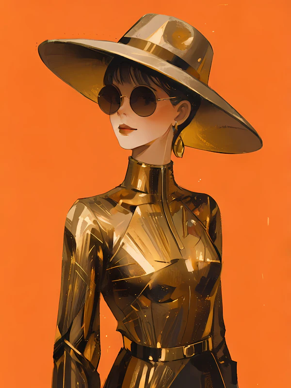Golden Retro Illustration