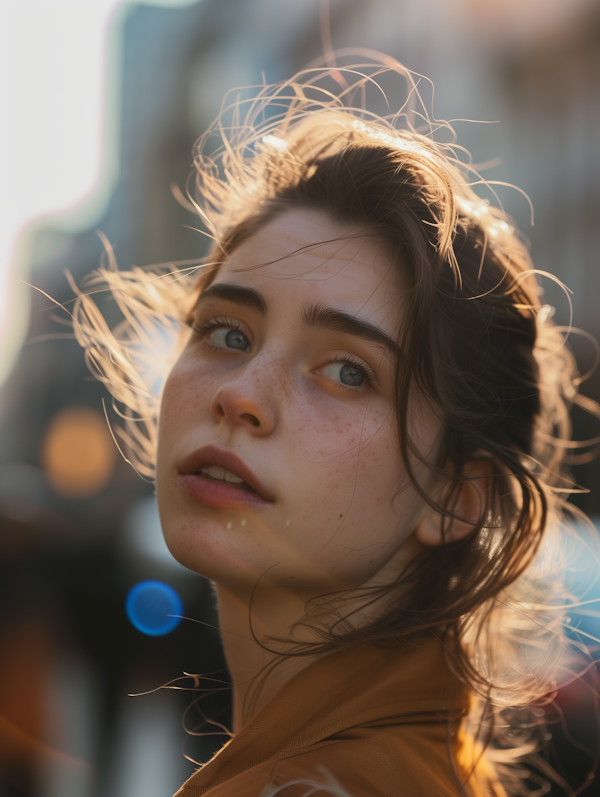 Contemplative Young Woman Portrait