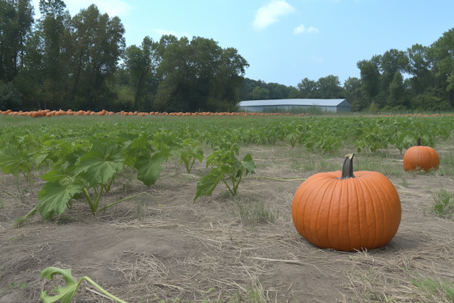 Pumpkin Patch in Harvest Season