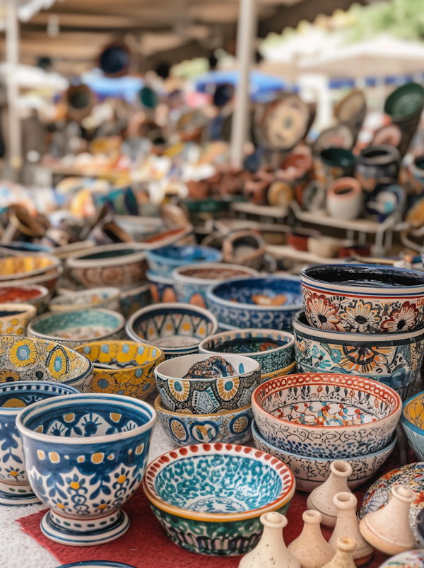 Artisanal Ceramic Pottery in Market