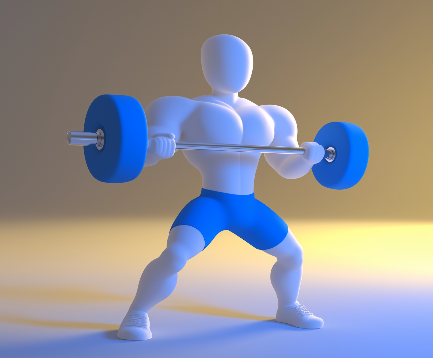 Stylized 3D Model Weightlifting