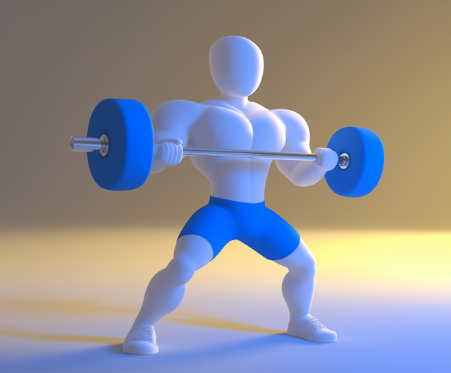 Stylized 3D Model Weightlifting