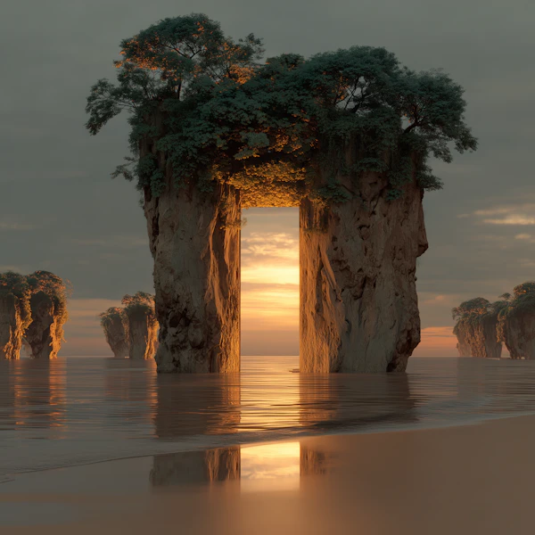 Surreal Sunset Rocks