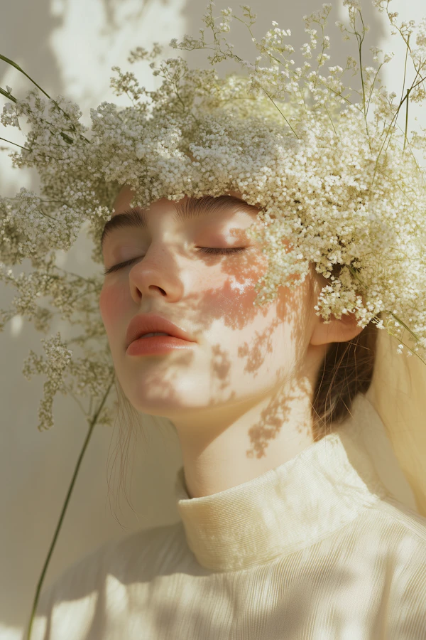 Serene Portrait with Floral Crown