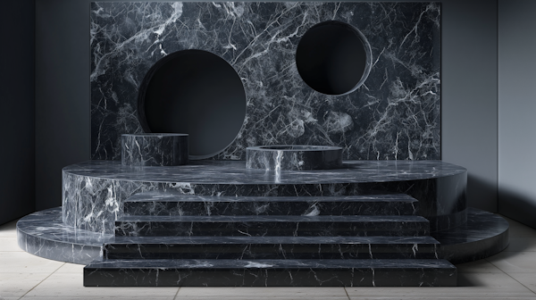 Sophisticated Black Marble Architecture