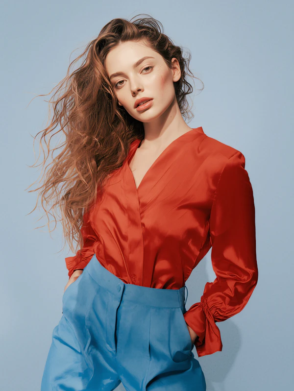 Woman in Red Blouse