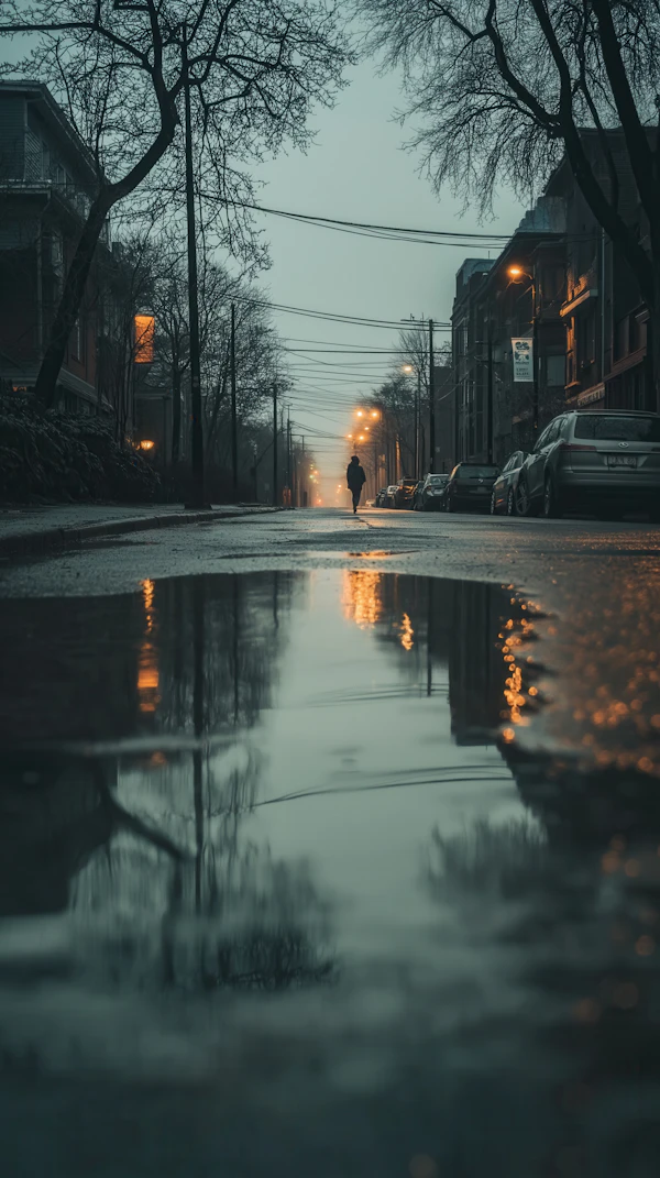 Moody Twilight Street