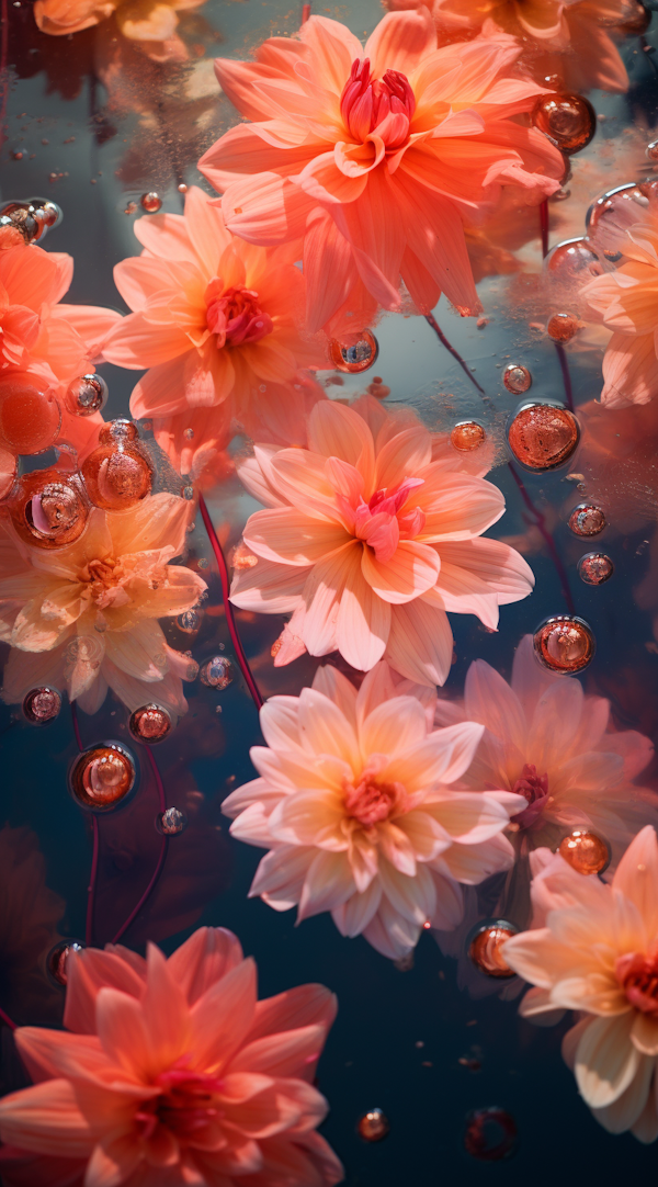 Ethereal Coral Dahlias Afloat