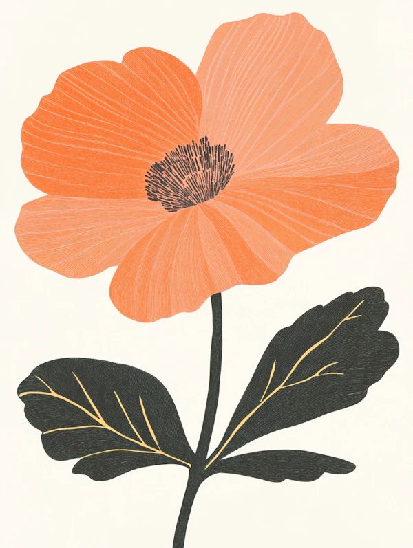 Minimalist Orange Flower