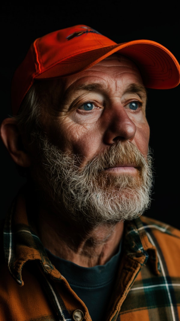 Contemplative Older Man with Grey Beard