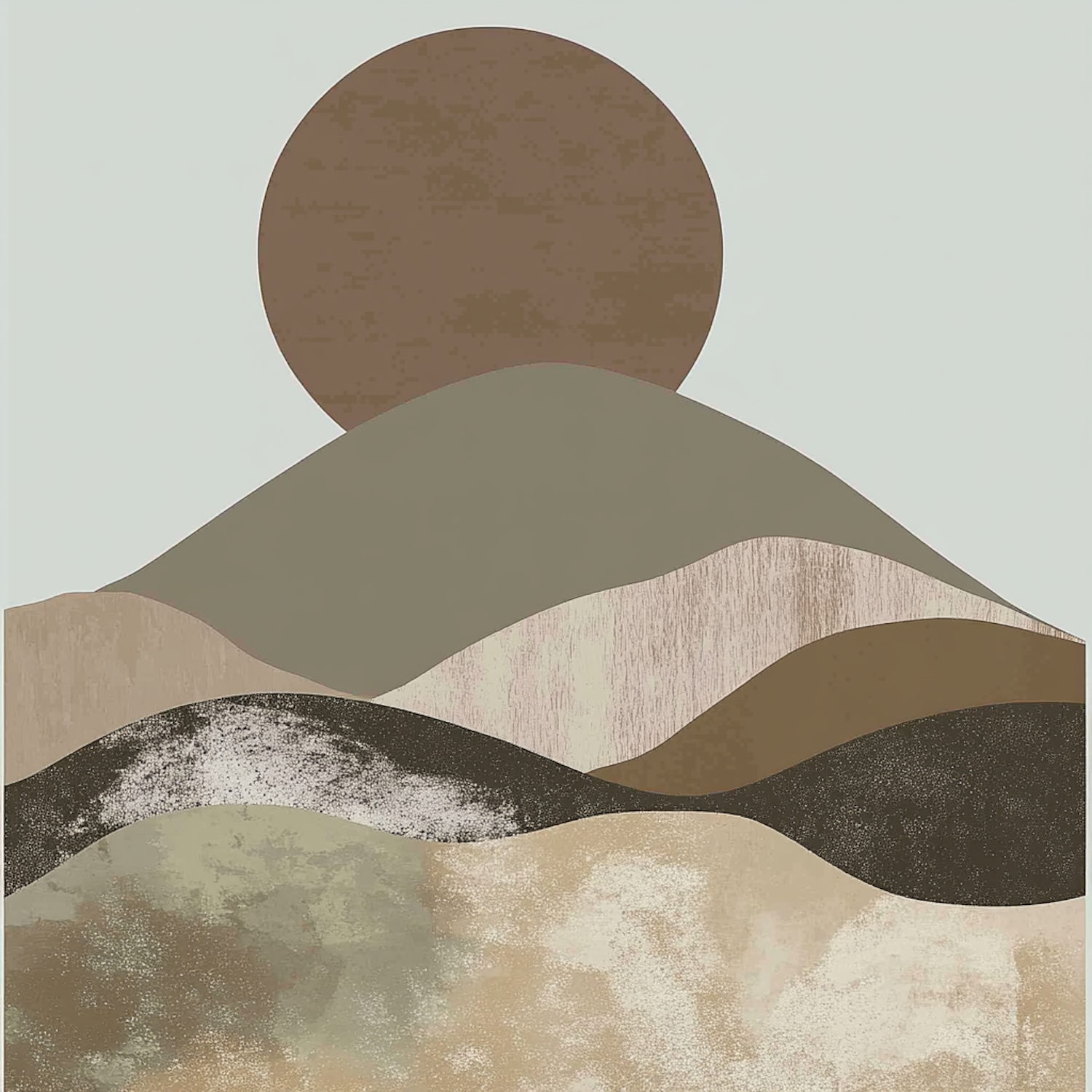 Abstract Landscape with Earthy Tones